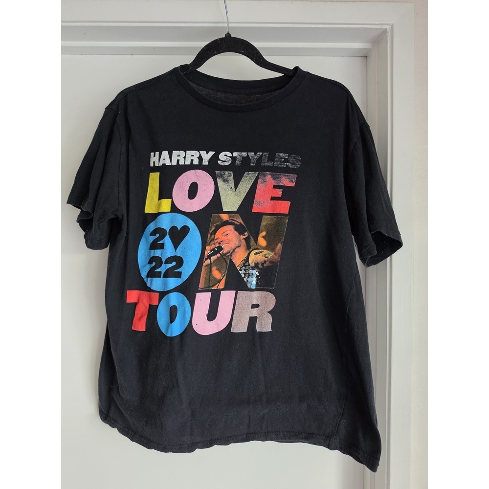Harry Styles Short Sleeve T-Shirt Black Graphic Print Casual Unisex Tee Top
